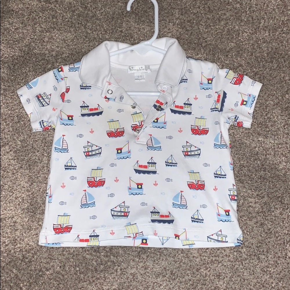 Kissy kissy boat polo shirt 6-9 months